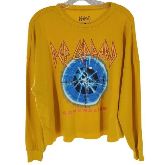 DEF Leppard Bling Womens Long Sleeve Knitted Crew NeckTop 1X - Picture 1 of 13